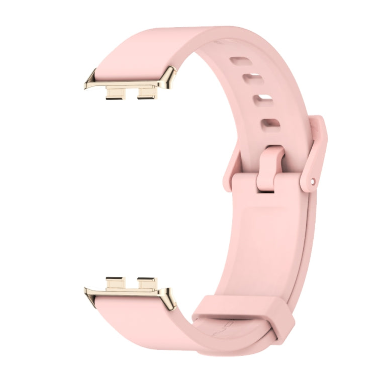 For Honor Band 10 / 9 MIJOBS Solid Color Silicone Watch Band(Pink Light Gold)