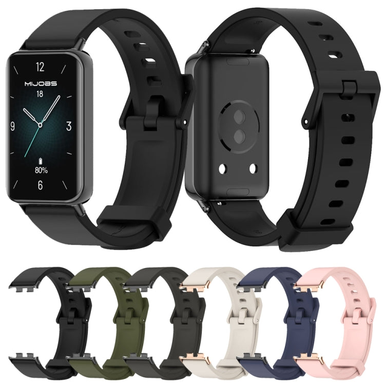 For Honor Band 10 / 9 MIJOBS Solid Color Silicone Watch Band(Black)