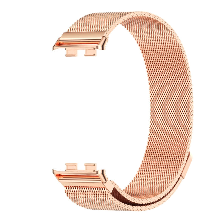 For Honor Band 10 / 9 MIJOBS Milan Magnetic Stainless Steel Watch Band(Rose Gold)