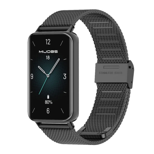 For Honor Band 10 / 9 MIJOBS Milan Buckle Stainless Steel Watch Band(Black)