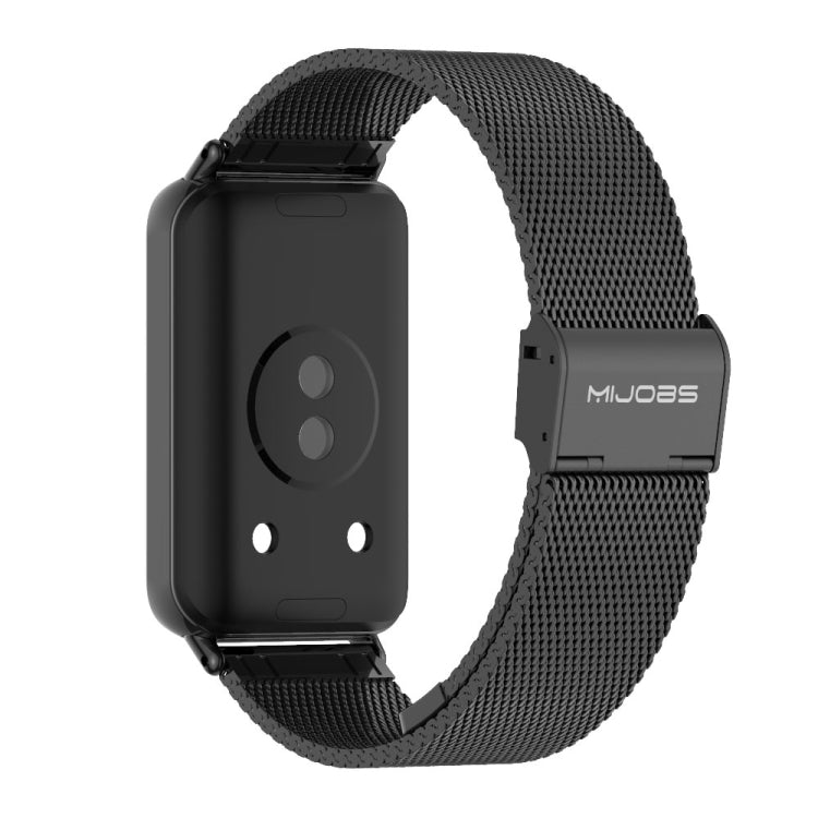 For Honor Band 10 / 9 MIJOBS Milan Buckle Stainless Steel Watch Band(Black)