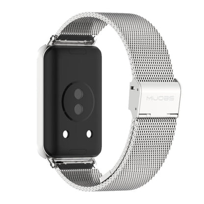 For Honor Band 10 / 9 MIJOBS Milan Buckle Stainless Steel Watch Band(Silver)