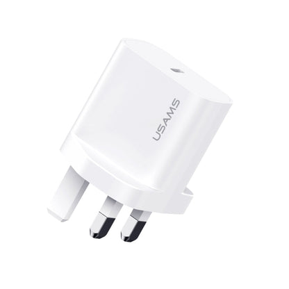 USAMS CC227 20W Fast Charging Charger Set, USB-C / Type-C to USB-C / Type-C(UK Plug)