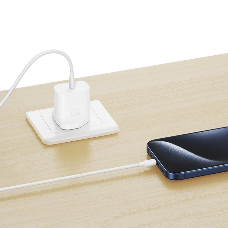 USAMS CC227 20W Fast Charging Charger Set, USB-C / Type-C to USB-C / Type-C(UK Plug)