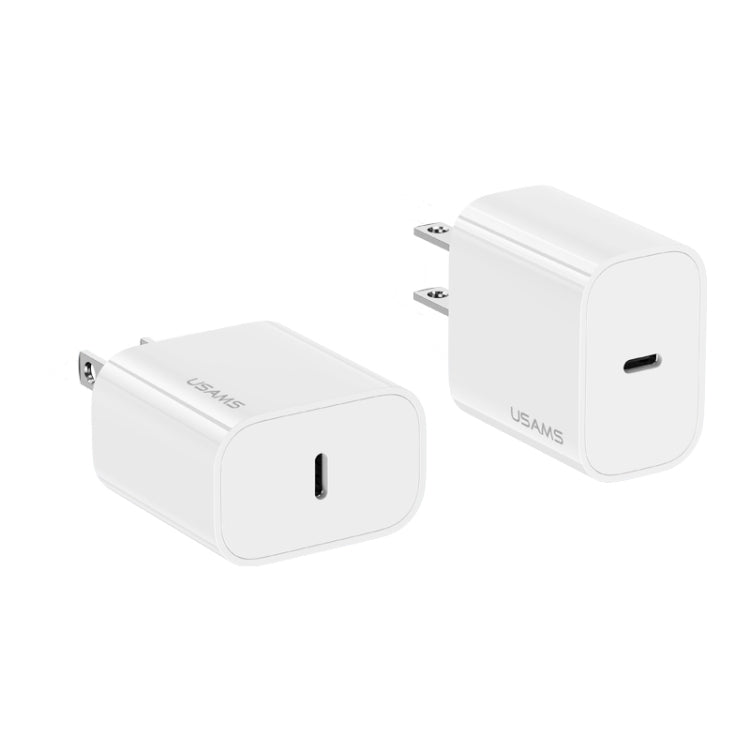 USAMS CC228 20W Fast Charging Charger Set, USB-C / Type-C to USB-C / Type-C(US Plug)