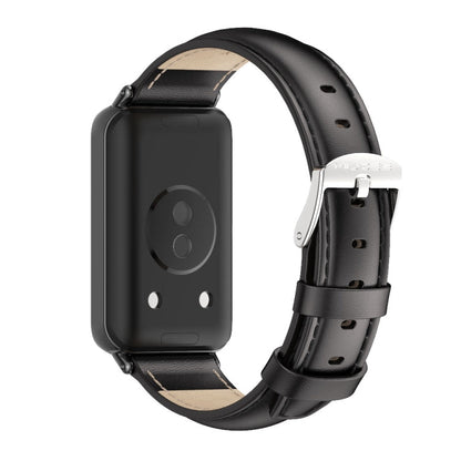 For Honor Band 10 / 9 MIJOBS Cowhide Leather Watch Band(Black)