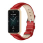 For Honor Band 10 / 9 MIJOBS Cowhide Leather Watch Band(Bamboo Red Rose Gold)