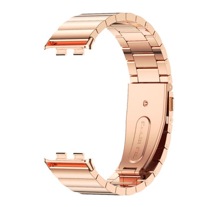 For Honor Band 10 / 9 MIJOBS Bamboo Stainless Steel Watch Band(Rose Gold)