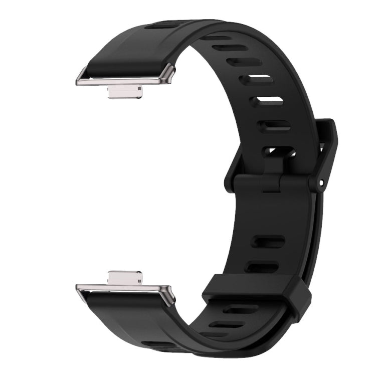 For Huawei Watch Fit3 MIJOBS Flat Hole Silicone Watch Band(Black)