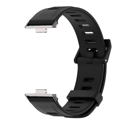 For Huawei Watch Fit3 MIJOBS Flat Hole Silicone Watch Band(Black)