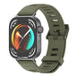 For Huawei Watch Fit3 MIJOBS Flat Hole Silicone Watch Band(Army Green Black)