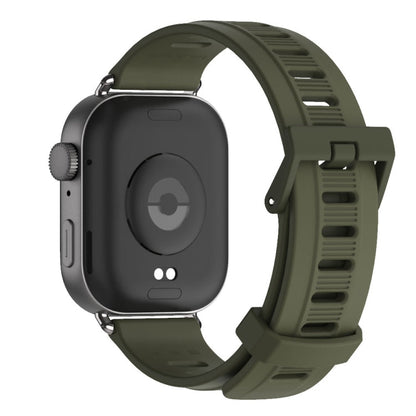 For Huawei Watch Fit3 MIJOBS Flat Hole Silicone Watch Band(Army Green Black)