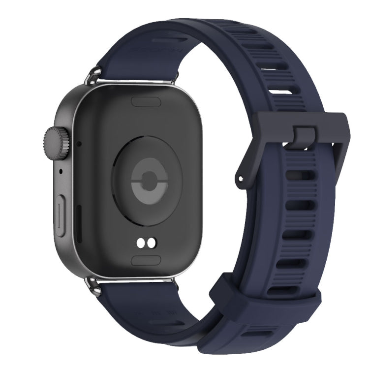 For Huawei Watch Fit3 MIJOBS Flat Hole Silicone Watch Band(Midnight Blue Black)
