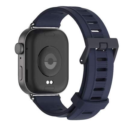 For Huawei Watch Fit3 MIJOBS Flat Hole Silicone Watch Band(Midnight Blue Black)