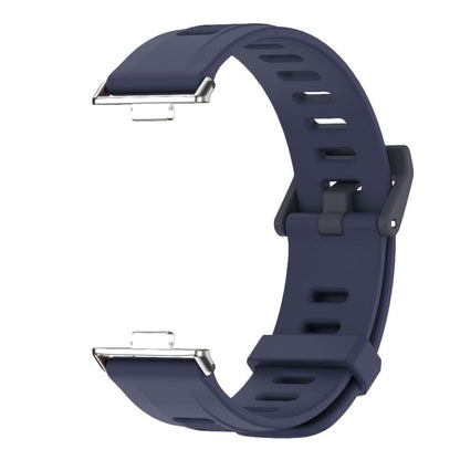 For Huawei Watch Fit3 MIJOBS Flat Hole Silicone Watch Band(Midnight Blue Silver)