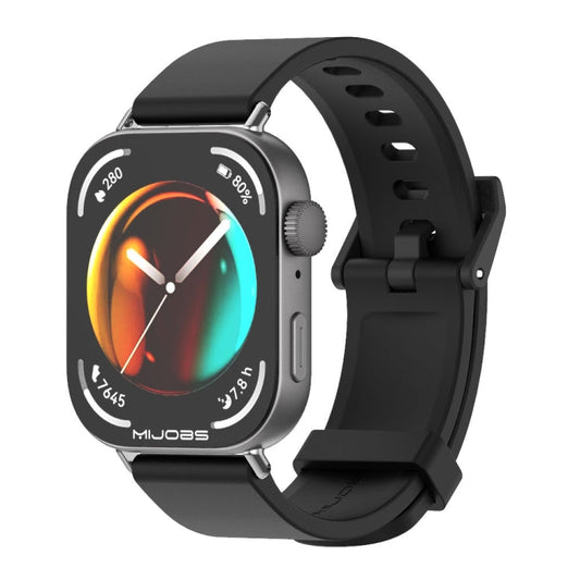 For Huawei Watch Fit3 MIJOBS Solid Color Silicone Watch Band(Black)
