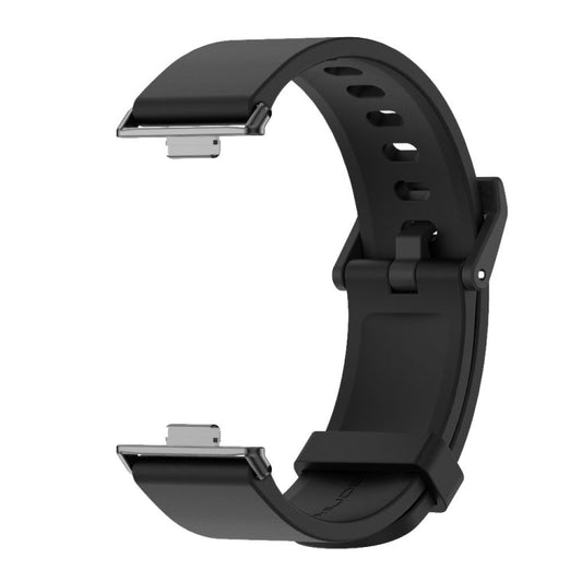 For Huawei Watch Fit3 MIJOBS Solid Color Silicone Watch Band(Black)