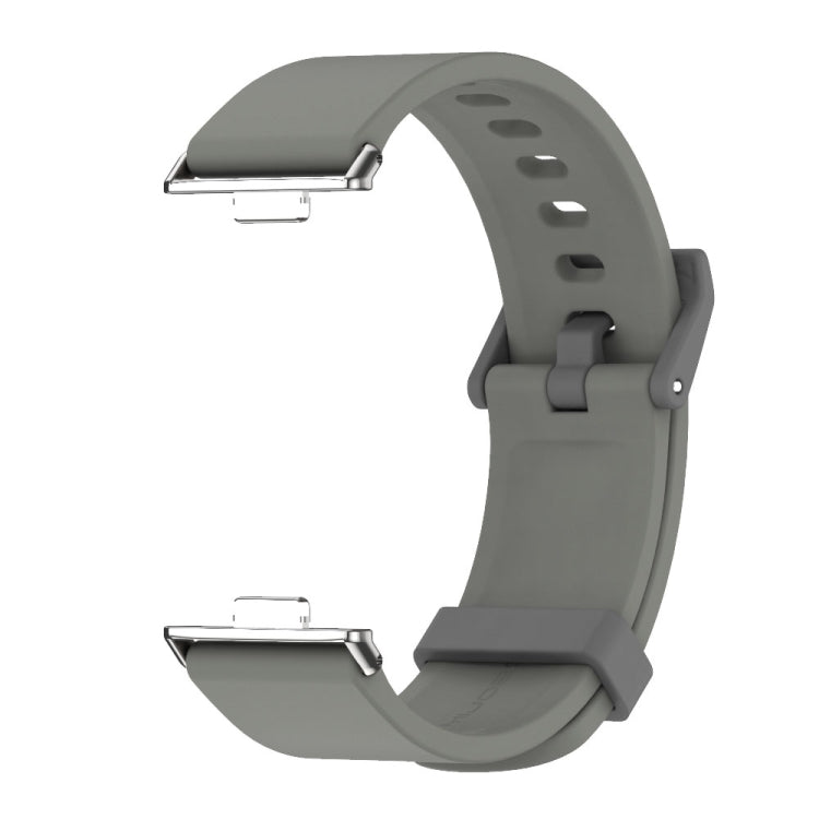 For Huawei Watch Fit3 MIJOBS Solid Color Silicone Watch Band(Khaki Grey Silver)