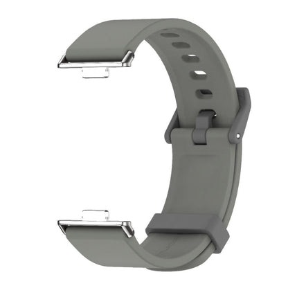 For Huawei Watch Fit3 MIJOBS Solid Color Silicone Watch Band(Khaki Grey Silver)