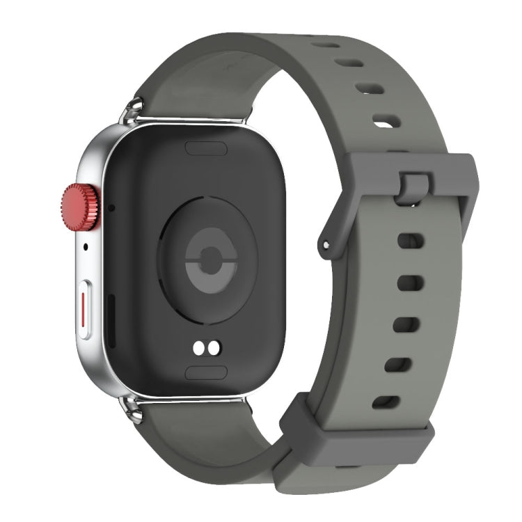 For Huawei Watch Fit3 MIJOBS Solid Color Silicone Watch Band(Khaki Grey Silver)