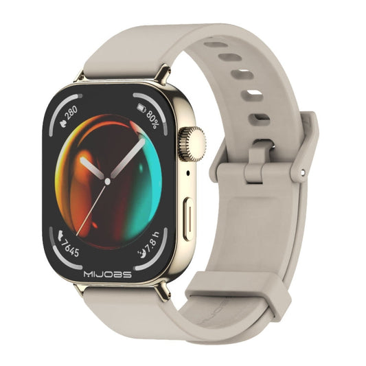 For Huawei Watch Fit3 MIJOBS Solid Color Silicone Watch Band(Gray Light Gold)