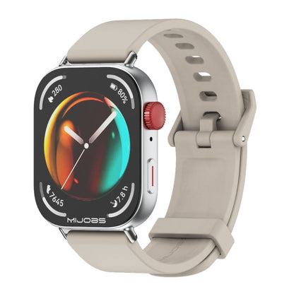 For Huawei Watch Fit3 MIJOBS Solid Color Silicone Watch Band(Gray Silver)