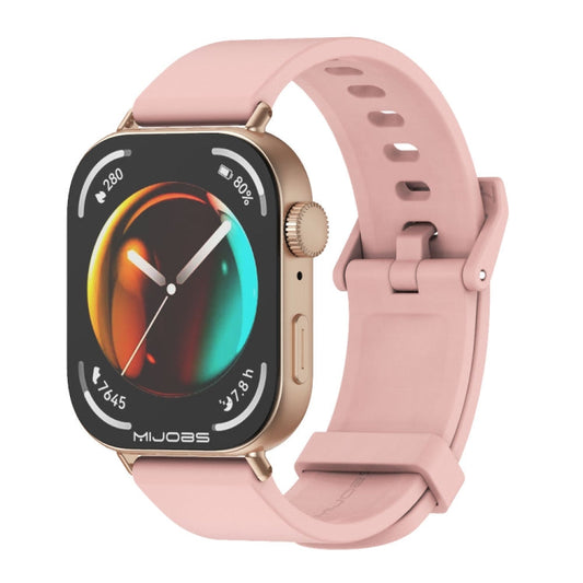 For Huawei Watch Fit3 MIJOBS Solid Color Silicone Watch Band(Pink Rose Gold)