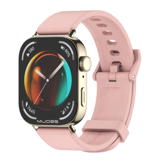 For Huawei Watch Fit3 MIJOBS Solid Color Silicone Watch Band(Pink Light Gold)