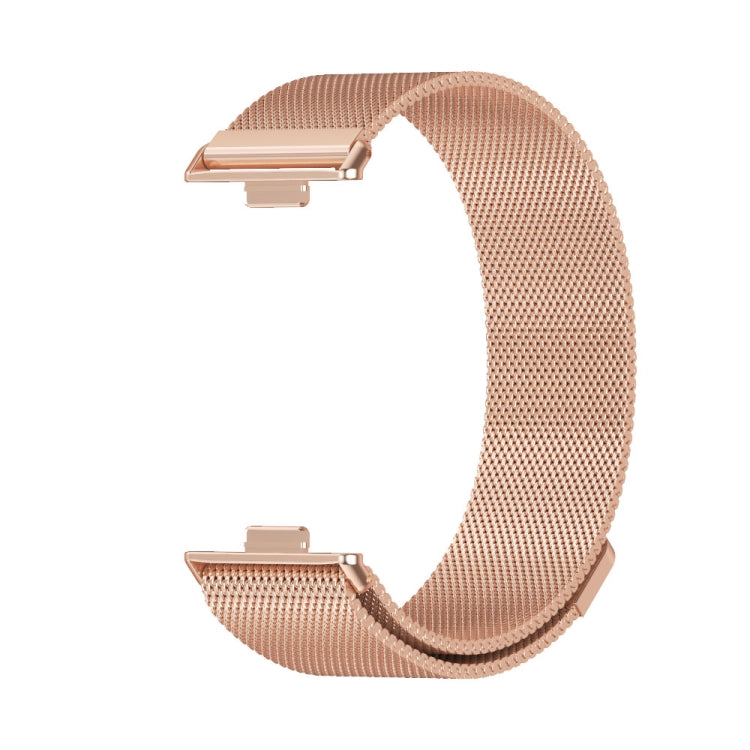 For Huawei Watch Fit3 MIJOBS Milan Magnetic Stainless Steel Watch Band(Rose Gold)