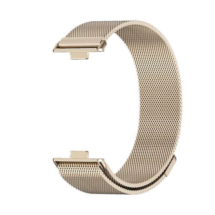 For Huawei Watch Fit3 MIJOBS Milan Magnetic Stainless Steel Watch Band(Light Gold)