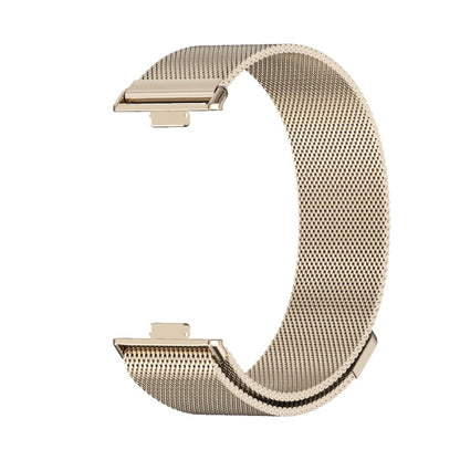 For Huawei Watch Fit3 MIJOBS Milan Magnetic Stainless Steel Watch Band(Light Gold)