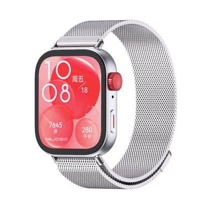 Pour Huawei Watch Fit3 MIJOBS Milan Bracelet de Montre Magnétique en Acier Inoxydable (Argent)