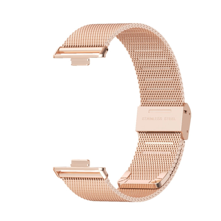 Pour bracelet de montre en acier inoxydable à boucle milanaise MIJOBS pour Huawei Watch Fit3 (or rose)