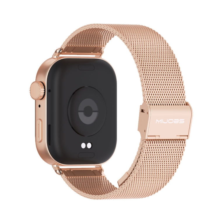 Pour bracelet de montre en acier inoxydable à boucle milanaise MIJOBS pour Huawei Watch Fit3 (or rose)