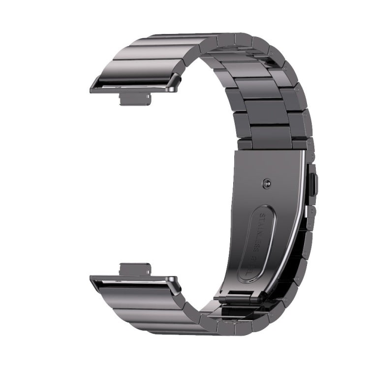 For Huawei Watch Fit3 MIJOBS Bamboo Stainless Steel Watch Band(Black)