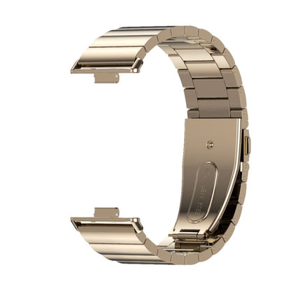 For Huawei Watch Fit3 MIJOBS Bamboo Stainless Steel Watch Band(Light Gold)