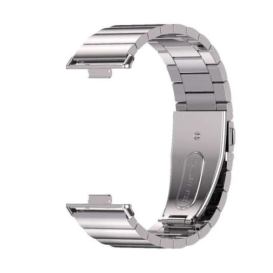For Huawei Watch Fit3 MIJOBS Bamboo Stainless Steel Watch Band(Silver)