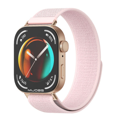 For Huawei Watch Fit3 MIJOBS Nylon Watch Band Wristband(Pink Rose Gold)