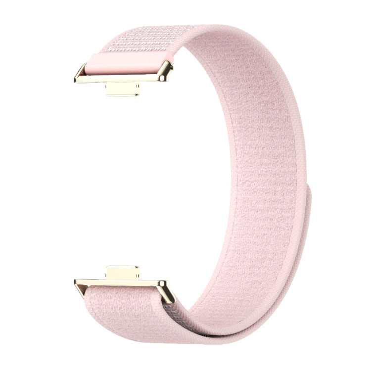 For Huawei Watch Fit3 MIJOBS Nylon Watch Band Wristband(Pink Light Gold)