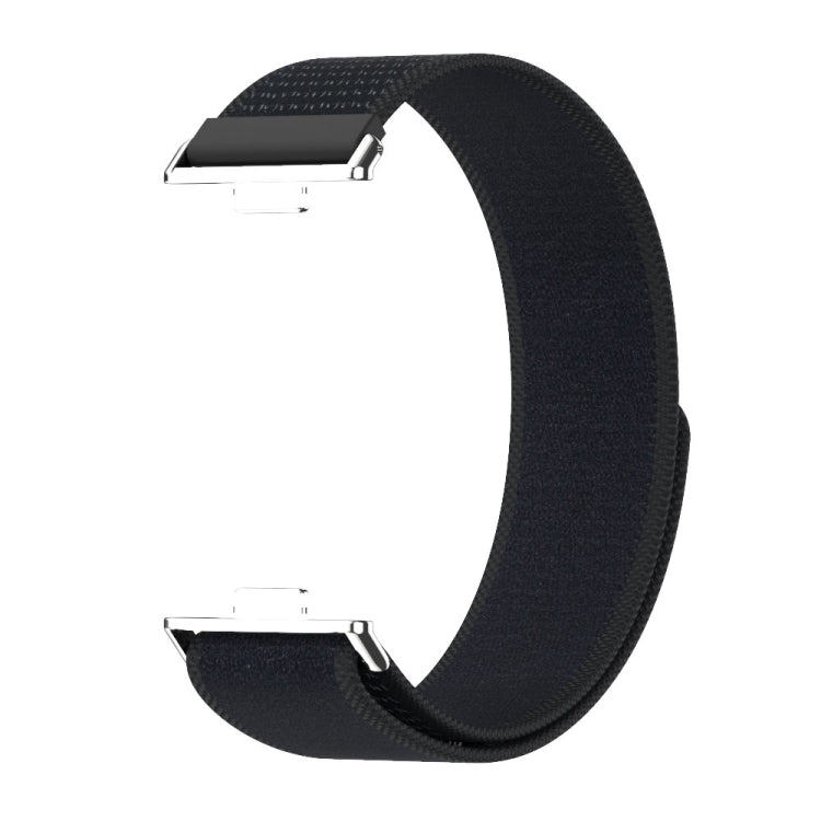 For Huawei Watch Fit3 MIJOBS Nylon Watch Band Wristband(Black Silver)