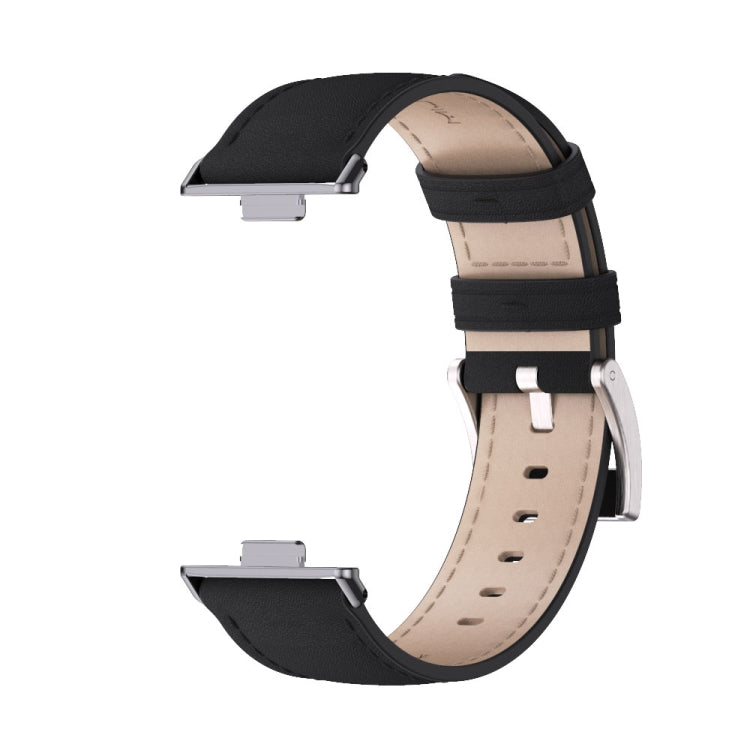 For Huawei Watch Fit3 MIJOBS Genuine Leather Watch Band(Black)