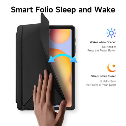 For Samsung Galaxy Tab S6 Lite 2024 DUX DUCIS Magi Series Smart Leather Tablet Case(Black)