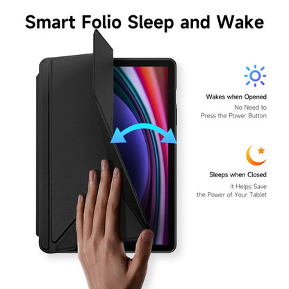 For Samsung Galaxy Tab S10 Lite / S10 FE DUX DUCIS Magi Series Smart Leather Tablet Case(Black)