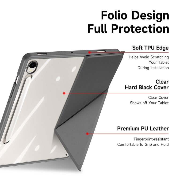For Samsung Galaxy Tab S10 Lite / S10 FE DUX DUCIS Magi Series Smart Leather Tablet Case(Grey)