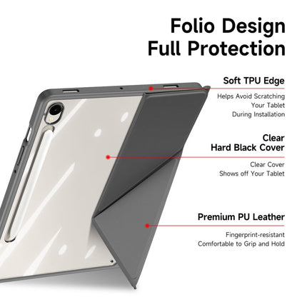 For Samsung Galaxy Tab S10 Lite / S10 FE DUX DUCIS Magi Series Smart Leather Tablet Case(Grey)