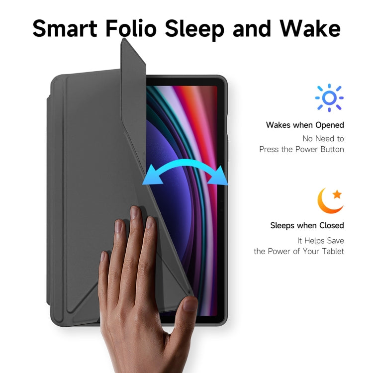 For Samsung Galaxy Tab S10 Lite / S10 FE DUX DUCIS Magi Series Smart Leather Tablet Case(Grey)