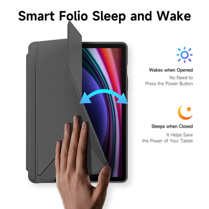 For Samsung Galaxy Tab S10 Lite / S10 FE DUX DUCIS Magi Series Smart Leather Tablet Case(Grey)