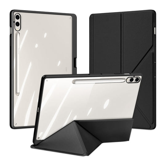 For Samsung Galaxy Tab S9+ / S9 FE+ DUX DUCIS Magi Series Smart Leather Tablet Case(Black)