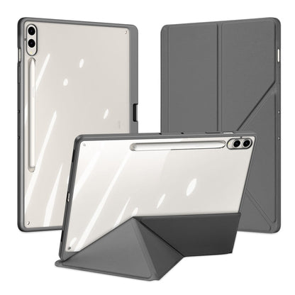 For Samsung Galaxy Tab S9+ / S9 FE+ DUX DUCIS Magi Series Smart Leather Tablet Case(Grey)