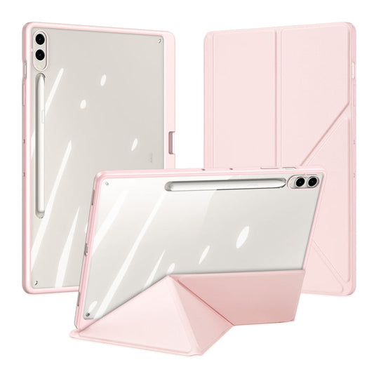 For Samsung Galaxy Tab S9+ / S9 FE+ DUX DUCIS Magi Series Smart Leather Tablet Case(Pink)